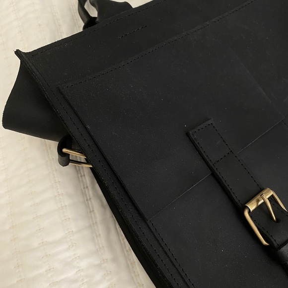 Black leather tote bag - Picture 3 of 5